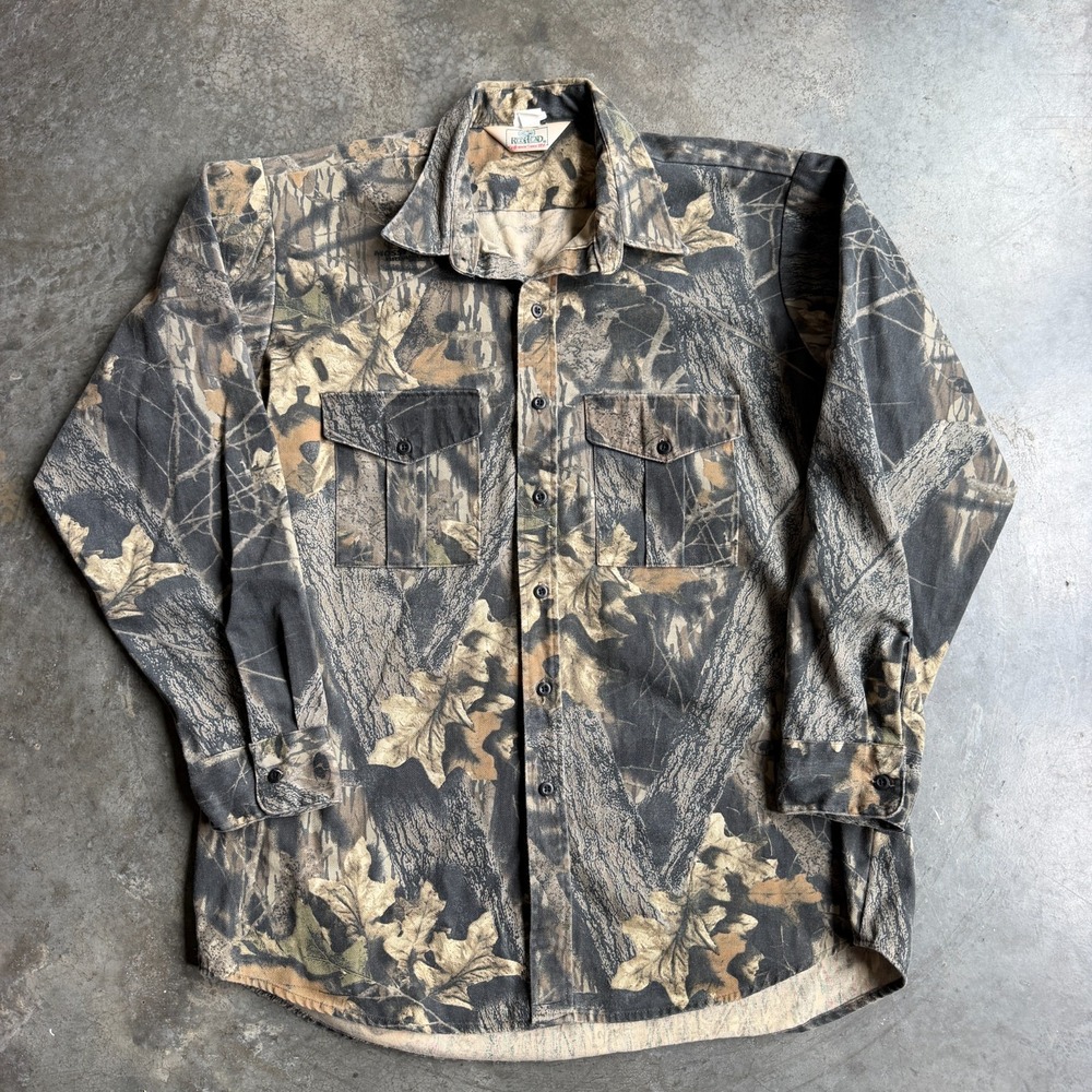 Vintage Red Head Mossy Oak Breakup Camo Chamois Shirt Heavy Mens XL USA Made